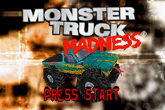 Monster Truck Madness title screen for GameBoy Advance